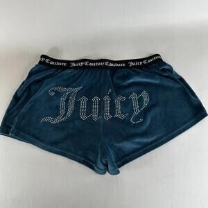 Women’s Juicy Couture Velour Rhinestone Logo Sleep Shorts – Size Large